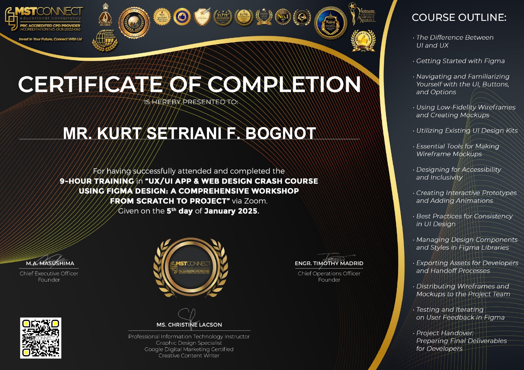 Certificate - MSTCONNECT UI/UX Design
